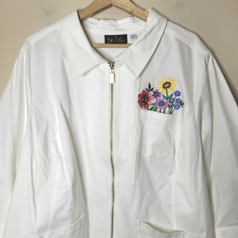 Bob Mackie Floral Embroidered Jacket Size 3X NWT - Picture 4 of 10